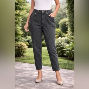 Liz Claiborne Womens Denim Jeans 10 Petite  Black Classic High Rise